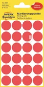 Etykiety do drukarek - Avery Zweckform Kolorowe kółka do zaznaczania Zweckform 96etyk./op. 18mm czerwone PROMOCJA! AVE-3004 - miniaturka - grafika 1