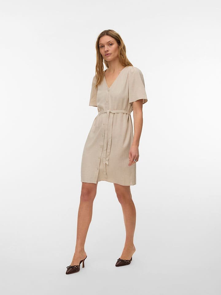 Vero Moda Sukienka w kolorze beżowym