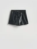 Spodenki damskie - Reserved - Szorty z imitacji skóry - czarny - miniaturka - grafika 1