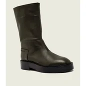 Botki damskie - Calvin Klein Skórzane botki - miniaturka - grafika 1