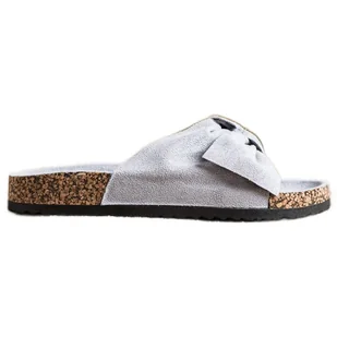 Wygodne Casualowe Klapki VINCEZA szare - Vinceza - Klapki i japonki damskie - miniaturka - grafika 1