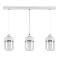 Lampy sufitowe - Britop Skandynawska LAMPA wisząca AMARETTO 15800302 szklana OPRAWA zwis loftowy przezroczysty biały - miniaturka - grafika 1