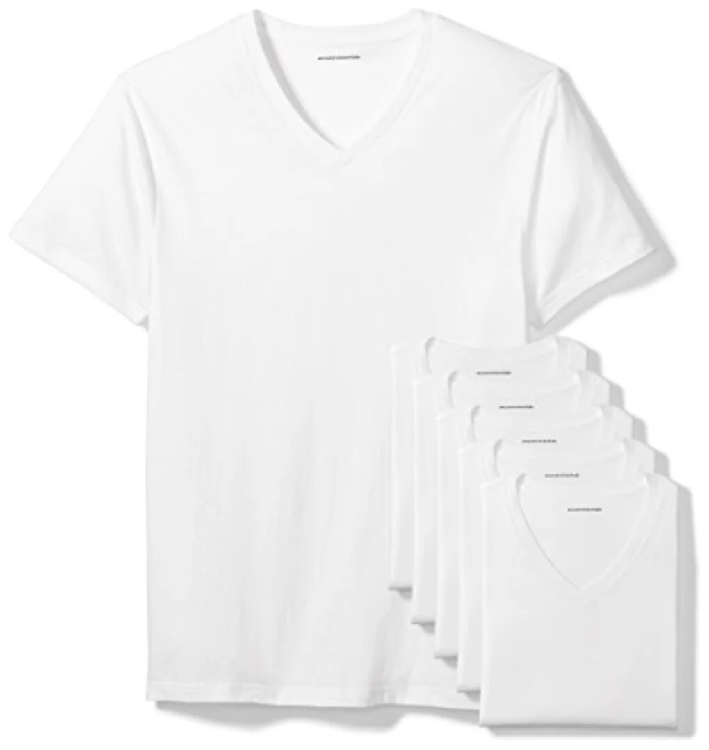 Podkoszulki męskie Amazon Essentials biały 6 pak M