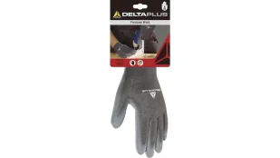 Delta Plus Rękawica dziana z poliestru / Strona Chwytna Powlekana Pu kolor szary 6 DPVE702PG06 DPVE702PG06 - Rękawice robocze - miniaturka - grafika 1