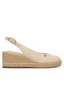 Espadryle damskie - Tommy Hilfiger Espadryle Mid Wedge Espad Slingback FW0FW09228 Beżowy - miniaturka - grafika 1