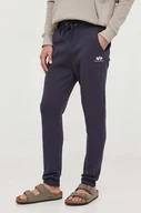Spodnie męskie - Alpha Industries spodnie dresowe kolor granatowy z nadrukiem - miniaturka - grafika 1