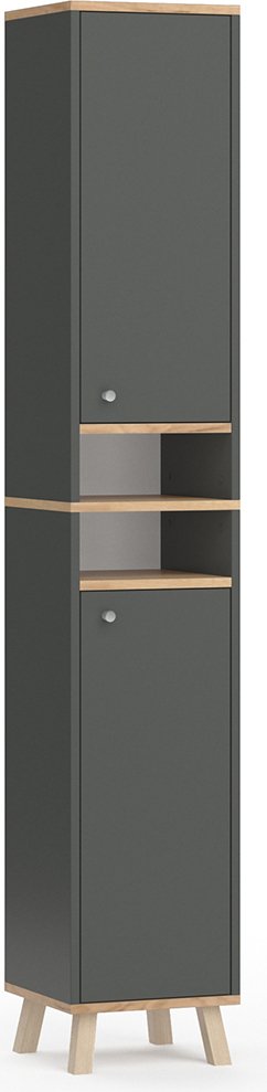 Vicco Szafka łazienkowa Senyo, 30 x 174 cm, Antracyt/Złoty dąb energetyczny