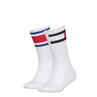 Tommy Hilfiger Skarpety dziecięce z flagą uniseks (2 sztuki), biały, 39-42 - Skarpetki damskie - miniaturka - grafika 1