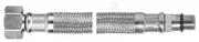 Węże elastyczne - Onnline Wąż w oplocie stalowym L-60 cm 10x3/8" nypel krótki oplot stalowy - miniaturka - grafika 1
