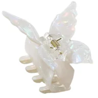 Ozdoby do włosów - Duża Spinka klamra do włosów biały motyl szczęka - miniaturka - grafika 1