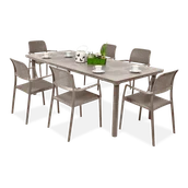 Meble ogrodowe - Meble ogrodowe Nardi BORA/LIBECCIO 6+1 Tortora - miniaturka - grafika 1