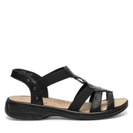 Sandały damskie - Sandały Rieker 64574-00 Czarny - miniaturka - grafika 1