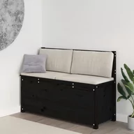 Ławki do przedpokoju - Lumarko Ławka, czarna, 110x41x76,5 cm, lite drewno sosnowe - miniaturka - grafika 1