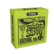 Struny gitarowe  - Ernie Ball Regular Slinky Nickel Wound Electric Guitar Strings 4-Pack - 10-46 Gauge - miniaturka - grafika 1