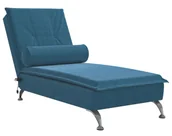 Szezlongi - Niebieski nowoczesny szezlong z funkcją masażu R0-R72 - miniaturka - grafika 1