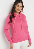 Bluzy damskie - Różowa Bluza z Kapturem Kasseia - miniaturka - grafika 1