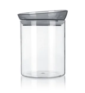 Szklany pojemnik do przechowywania z uszczelką 1100 ml szary - Pojemniki kuchenne - miniaturka - grafika 1