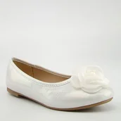 Buty dla dziewczynek - Beppi 2205421 balerinki dziewczęce białe perłowe - miniaturka - grafika 1