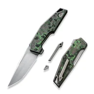Noże - Nóż składany WE Knife OAO (One And Only) Gray Titanium/Jungle Wear Fat Carbon, Hand Rubbed Satin CPM 20CV by Tashi Bharucha (WE23001-3) - miniaturka - grafika 1
