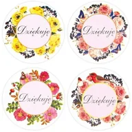 Szkolne artykuły papiernicze - Naklejki papierowe na taśmie Dziękuję 25mm 500szt - miniaturka - grafika 1