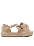 Buty dla dziewczynek - DeeZee Espadryle CSS20378-01 Beżowy - miniaturka - grafika 1