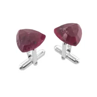 Spinki do mankietów i krawatów - Spinki do mankietów Rubin (S1113) Srebro [925] - miniaturka - grafika 1