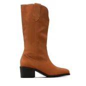 Kozaki damskie - Kowbojki Simple SL-44-02-000113 Brązowy - miniaturka - grafika 1