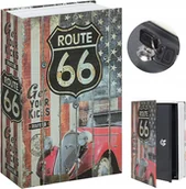 Sejfy i kasy pancerne - KASETKA METALOWA KSIĄŻKA SEJF PIENIĄDZE ROUTE 66 - miniaturka - grafika 1