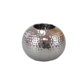 Świeczniki - Świecznik ceramiczny na T-light 7 cm srebrny - miniaturka - grafika 1