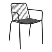Krzesła - Krzesło Bill Arm czarne z poduszką - miniaturka - grafika 1
