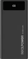 Powerbanki - Powerbank Realpower PB-20k 20000mAh Czarny - miniaturka - grafika 1