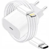Ładowarki do telefonów - ZESTAW SZYBKA ŁADOWARKA DO iPhone SIECIOWA USB TYPE-C + KABEL 3000mA - miniaturka - grafika 1
