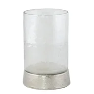 Świeczniki - ŚWIECZNIK tealight SZARY szkło / metal śr. 7cm - miniaturka - grafika 1