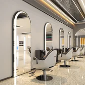 Meble fryzjerskie - Konsola konsoleta fryzjerska lustro LED 180x80 STD - miniaturka - grafika 1