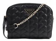 Torebki damskie - Torebka Damska Listonoszka MONNARI Czarna PIKOWANA LOGO - miniaturka - grafika 1