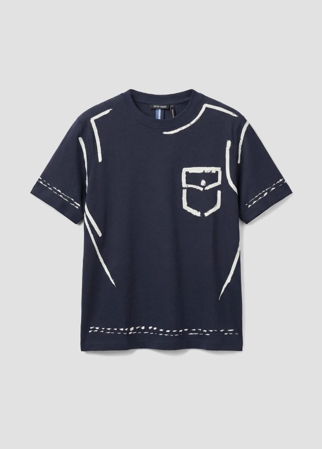 T-shirt męskie niebieski marine