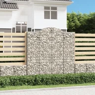 Ogrodzenia - vidaXL Łukowaty kosz gabionowy 200x30x200/220 cm, galwanizowane żelazo - miniaturka - grafika 1