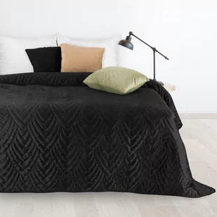 Narzuta 200 x 220 Pikowana Velvet Luiz6 Czarny - Narzuty - miniaturka - grafika 2