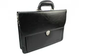 Teczki i aktówki - Męska Aktówka CAVALDI Ze Skóry Ekologicznej B027 CZARNA - miniaturka - grafika 1