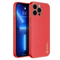 Etui i futerały do telefonów - Dux Ducis Yolo eleganckie etui pokrowiec ze skóry ekologicznej iPhone 13 Pro Max czerwony - miniaturka - grafika 1