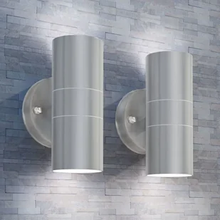vidaXL Lampy ścienne zewnętrzne 2 szt., stal nierdzewna, góra i dół - Lampy ścienne - miniaturka - grafika 1