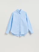 Koszule damskie - Reserved - Koszula z ozdobnym kołnierzem - jasnoniebieski - miniaturka - grafika 1