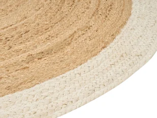 Dywan okrągły z juty ø 140 cm beżowo-biały YAYALAR - Dywany - miniaturka - grafika 4