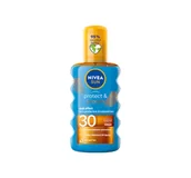 Balsamy i kremy do opalania - Nivea Sun Protect&amp;Bronze - Olejek w sprayu aktywujący naturalną opaleniznę SPF30 200 ml - miniaturka - grafika 1