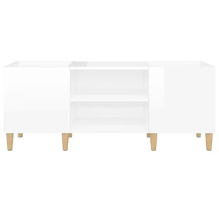 Szafka na płyty, wysoki połysk, biała, 121x38x48 cm Lumarko! - Szafki RTV - miniaturka - grafika 5