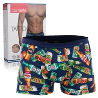 Majtki męskie - CORNETTE Bokserki Męskie TATTOO 280/236 Bawełniane BOTTLES Rozmiar M - miniaturka - grafika 1