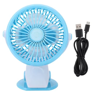 Mini wentylator biurkowy USB do biura domowego (niebieski) - Chłodzenie procesora - miniaturka - grafika 1