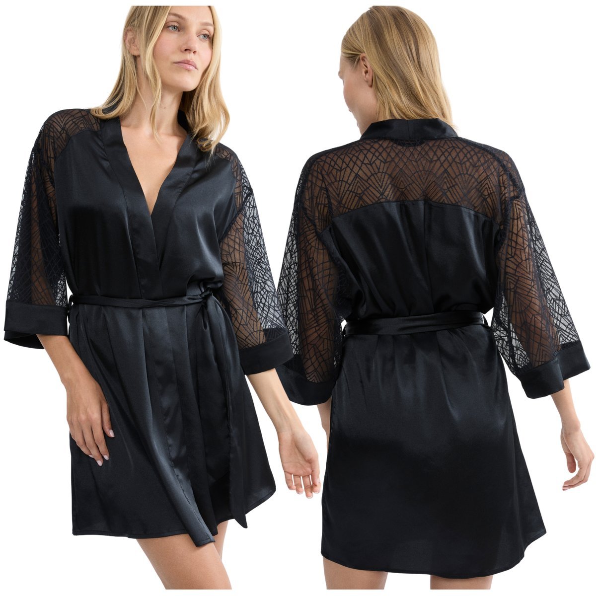 Szlafrok Triumph A Weekend to Remember Robe czarny - Roz. 44