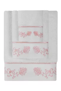 Ręcznik 50x100 DIARA cm Biały / różowy haft - Ręczniki Ręcznik 50x100 DIARA cm Biały / różowy haft - Ręczniki - miniaturka - grafika 1