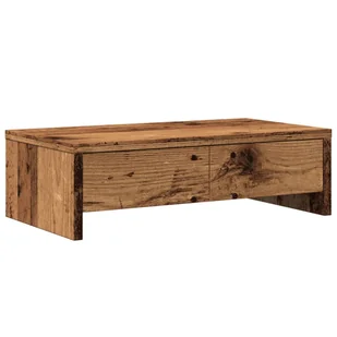 vidaXL Podstawa pod monitor z szufladami, wygląd starego drewna 50x27x15 cm - Akcesoria do monitorów - miniaturka - grafika 1